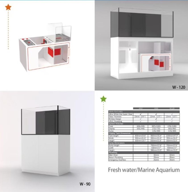 Reef Cube AQUARIUM W120 BLACK & WHITE
