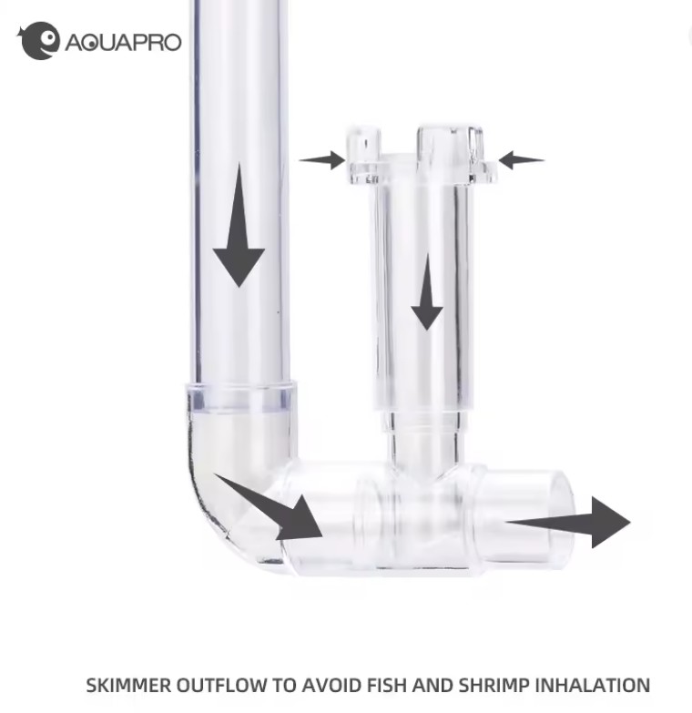 AP PLASTIC SKIMMER OUT & IN FLOW CLEAR -16MM